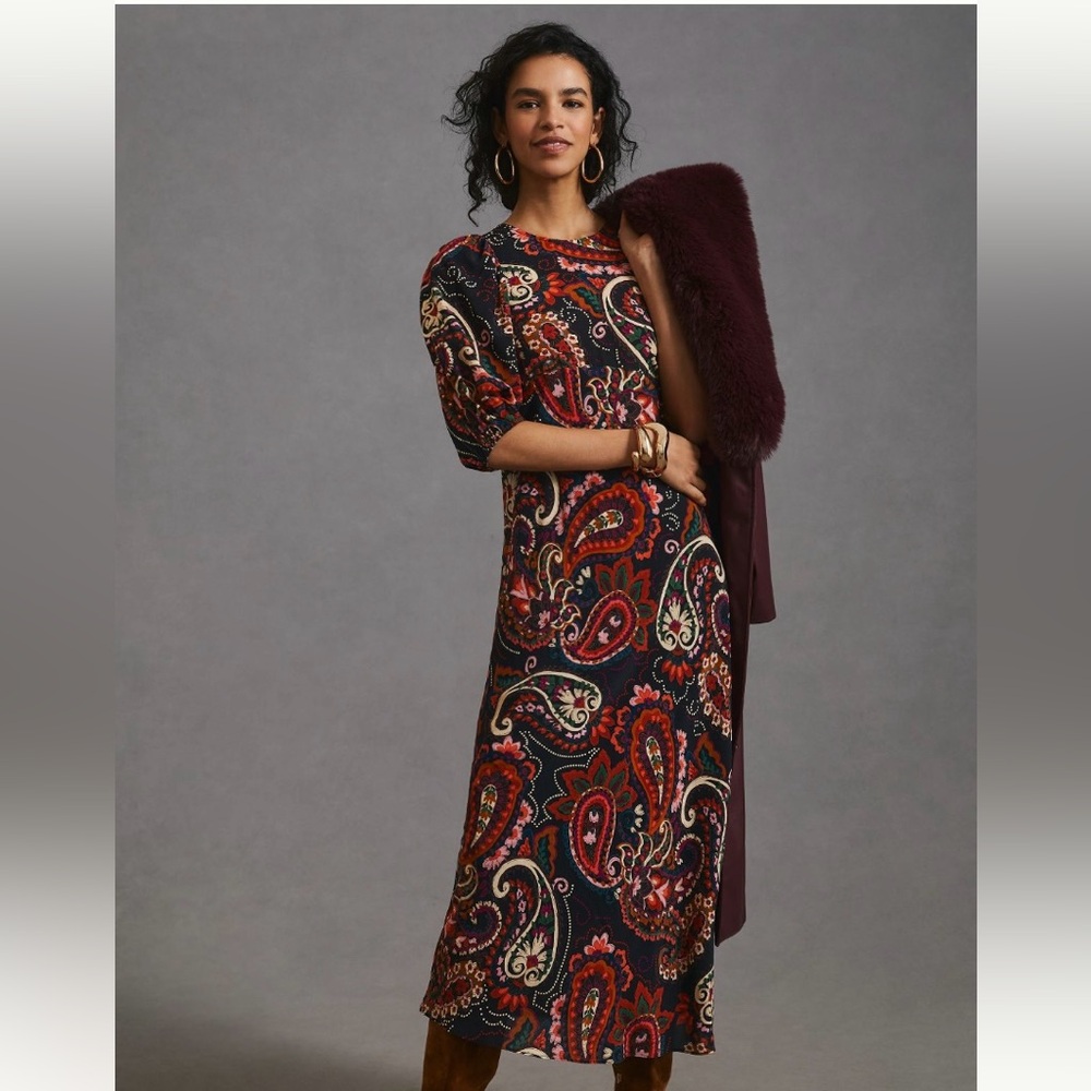 Kachel puff-sleeve dress size S